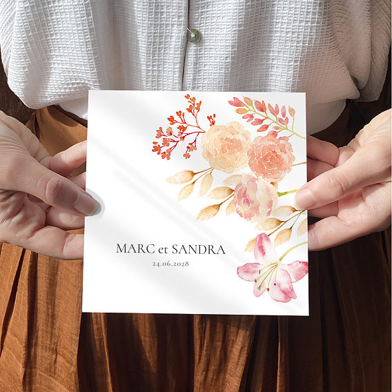 Faire part mariage Bohème Bouquet Après 1