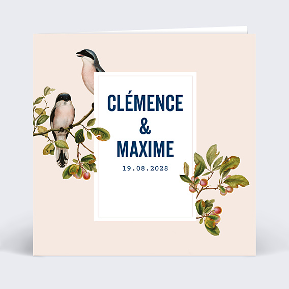 Faire part mariage Birds