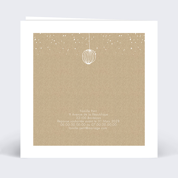 Faire part mariage Faire-part de Mariage Instant Rêve Verso