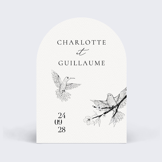 Faire part mariage Inséparables