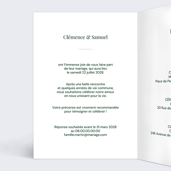 Faire-part Mariage Couple minimaliste aligné