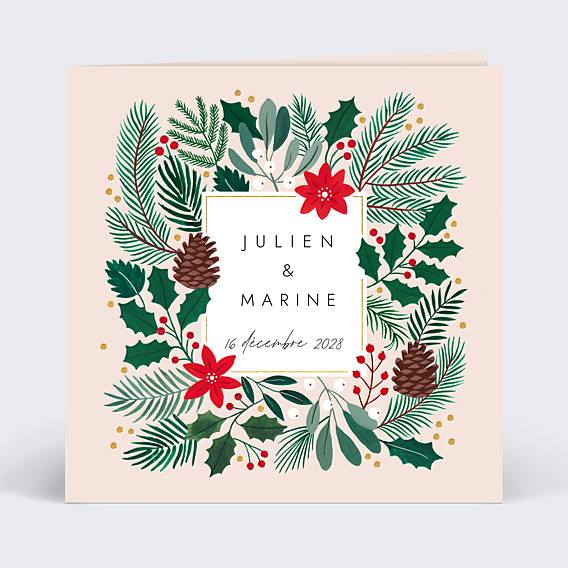 Faire part mariage Végétaux de Noël
