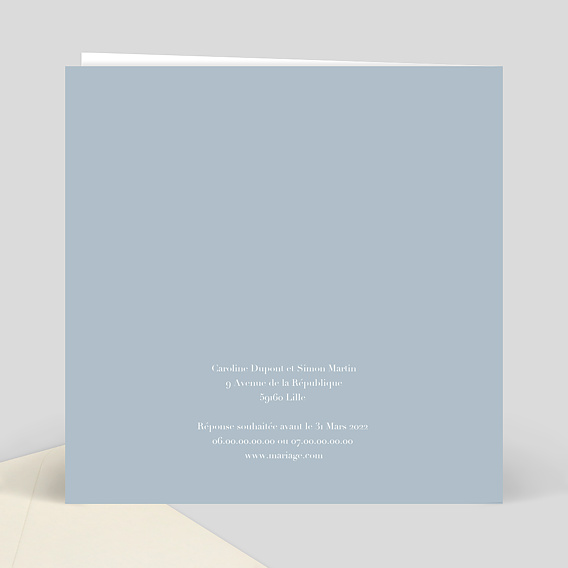 Faire part mariage Quiétude Verso