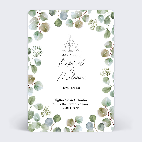 Faire-part Mariage Eucalyptus verdoyant