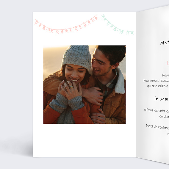 Faire part mariage Mariage Illustré Intérieur Gauche