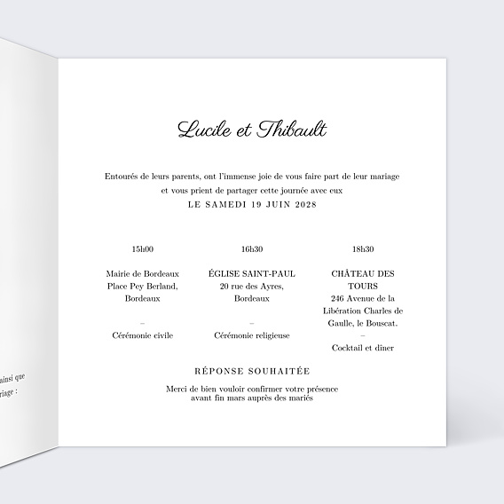 Faire-part Mariage Dorure Couronnée