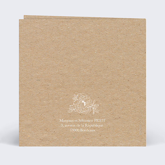 Faire-part Mariage Gravure Kraft