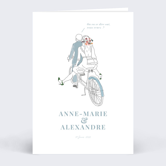 Faire part mariage Illustration Bohème Recto