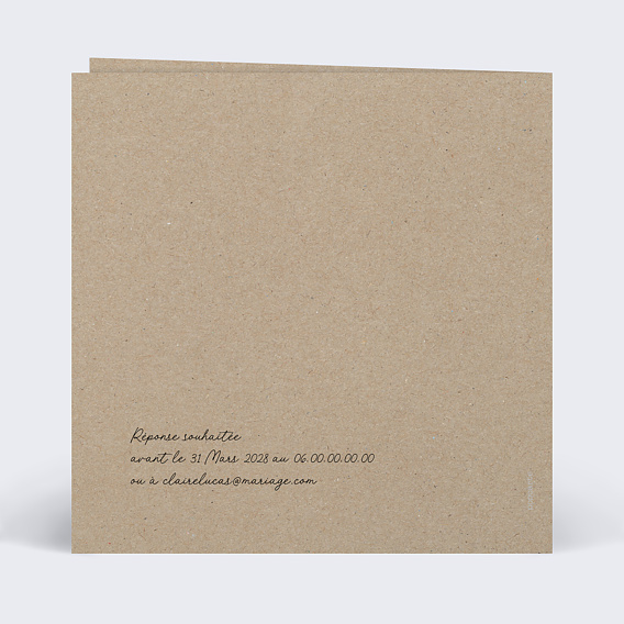 Faire part mariage Message Humoristique Verso