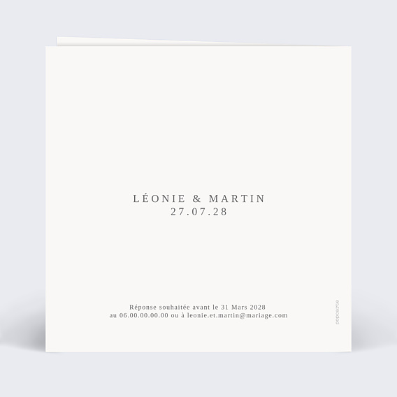 Faire part mariage Couronne Bohème Rosé Verso