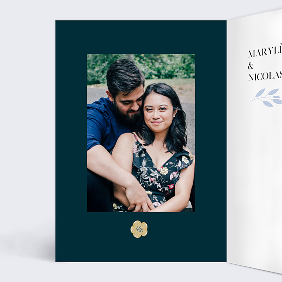 Faire part mariage Jardin Secret Intérieur Gauche