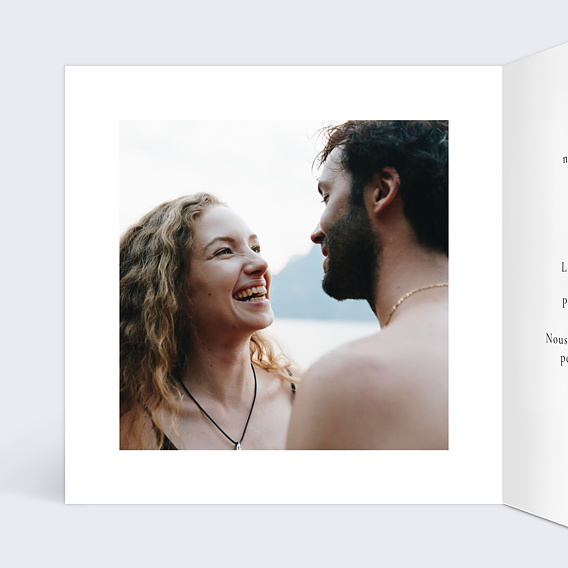 Faire part mariage Ligne du coeur Intérieur Gauche