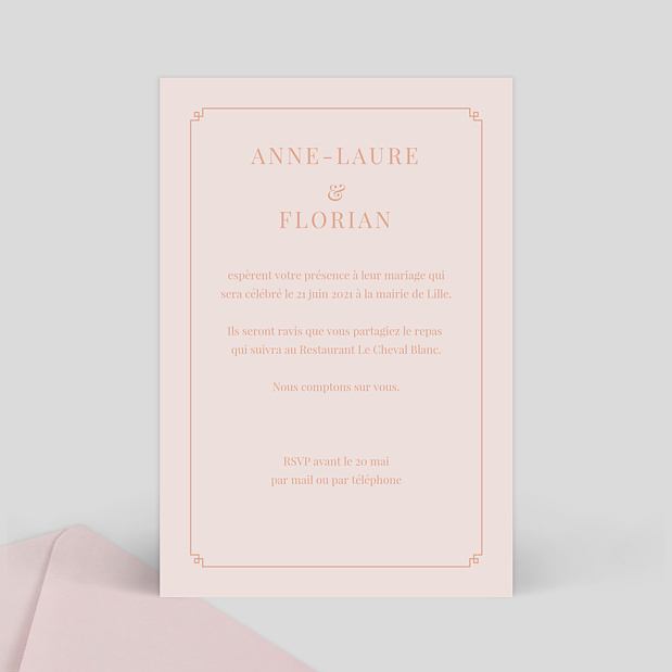 Faire-part Mariage Style Années 20 Verso