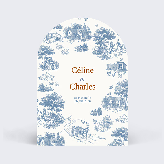 Faire part mariage Toile de jouy