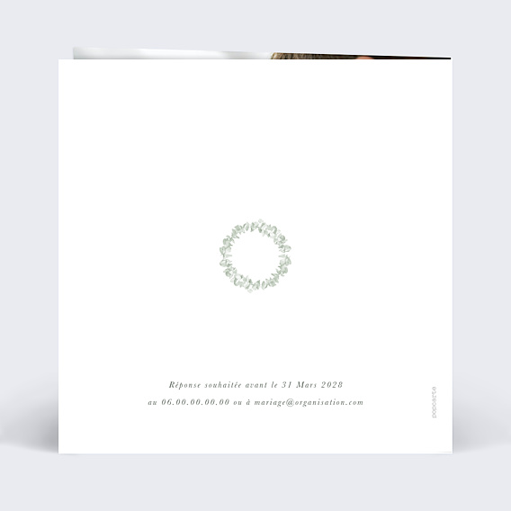 Faire-part Mariage Couronne Eucalyptus Aquarelle