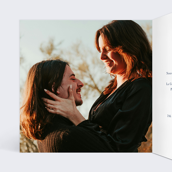 Faire part mariage Couronne végétale Intérieur Gauche