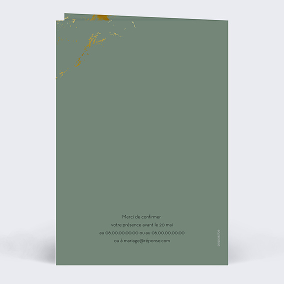 Faire-part Mariage Marbre Vert