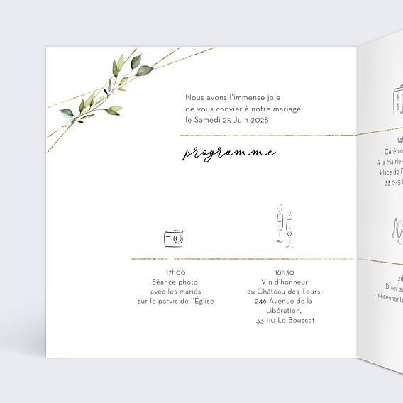 Faire-part Mariage Modern Love Blanc