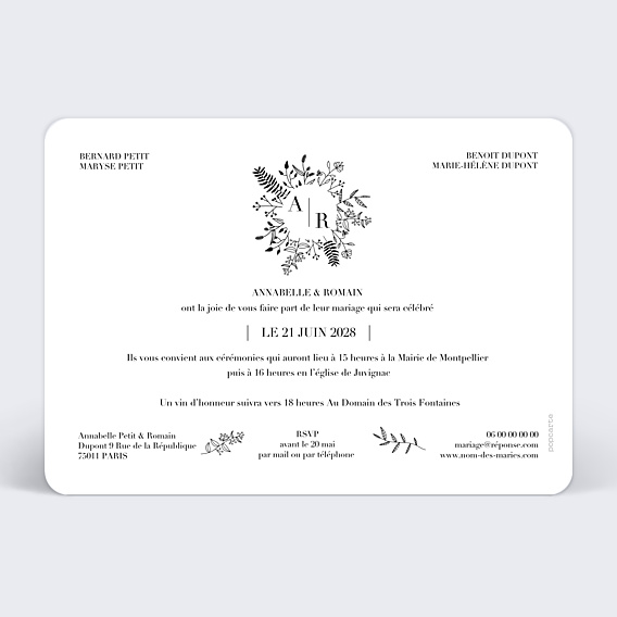 Faire-part Mariage Tampon Elégance 