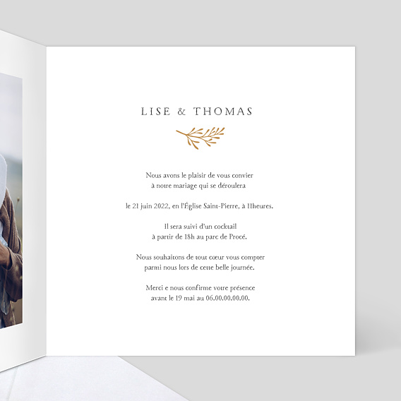 Faire part mariage Classique Multiphotos Intérieur Droit