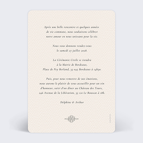 Faire-part Mariage Domaine