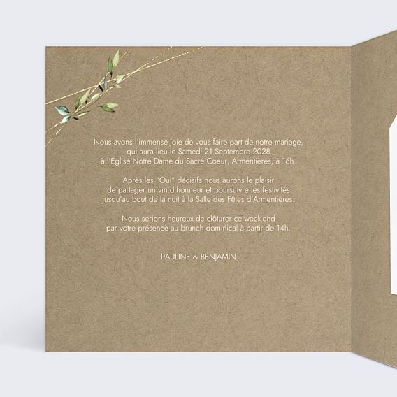 Faire-part Mariage Modern Love Graines à Planter