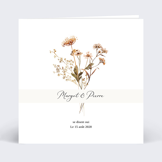 Faire part mariage Bouquet de fleurs