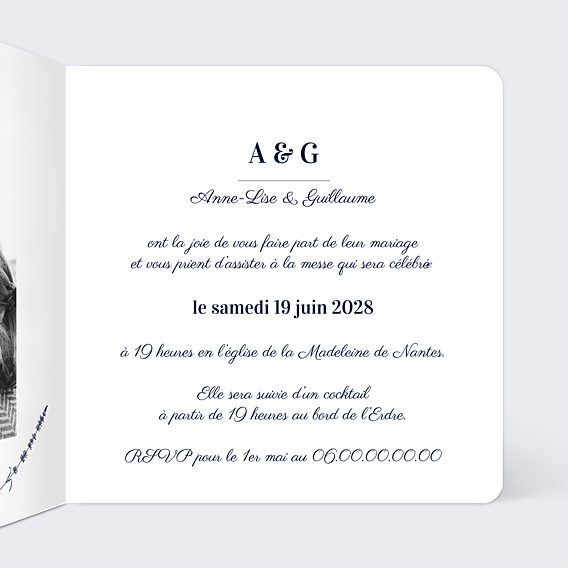 Faire-part Mariage Jolie Lavande