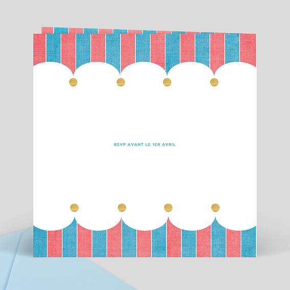 Faire part mariage Cirque Verso