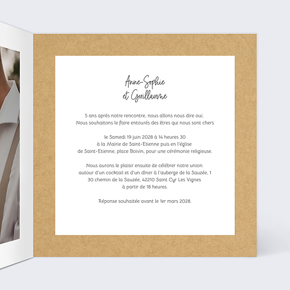 Faire-part Mariage Fanions Bucoliques