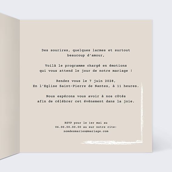 Faire-part Mariage Faire-part Mariage Timbre Blanc