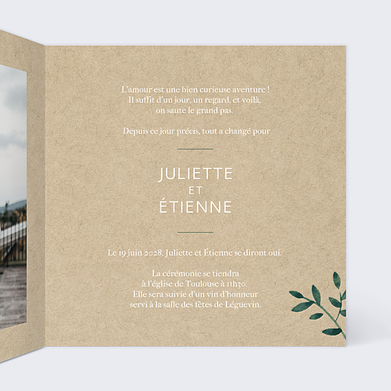 Faire-part Mariage Ombrage