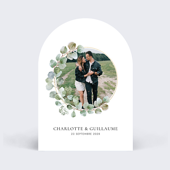 Faire-part Mariage Couronne Eucalyptus