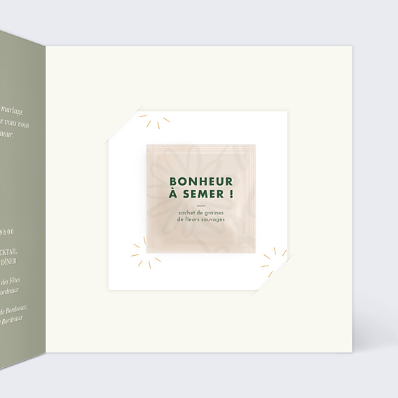 Faire-part Mariage Botanica avec Graines