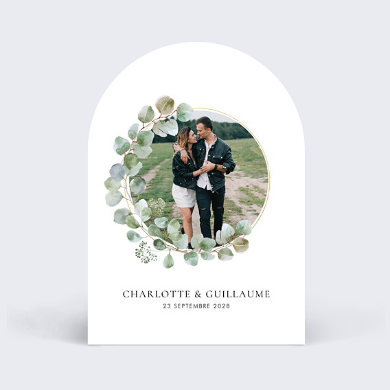 Faire part mariage Couronne Eucalyptus
