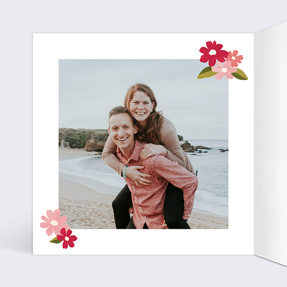 Faire part mariage Couronne de Bégonias Intérieur Gauche