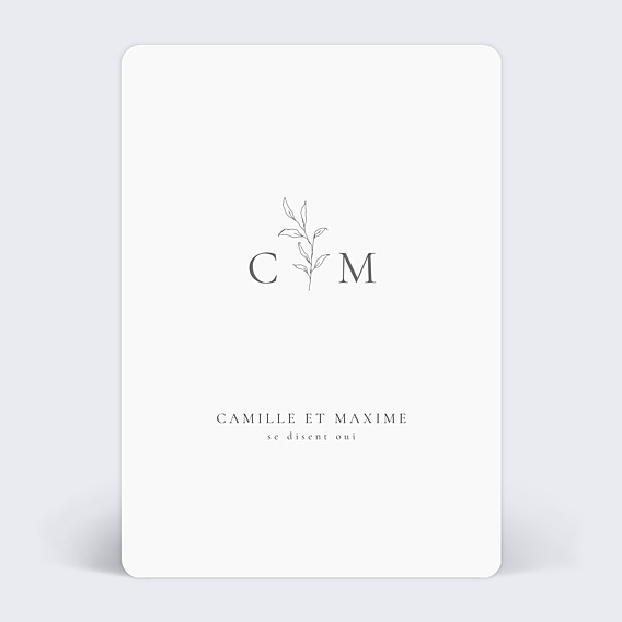 Faire part mariage Double Lettrines Botaniques