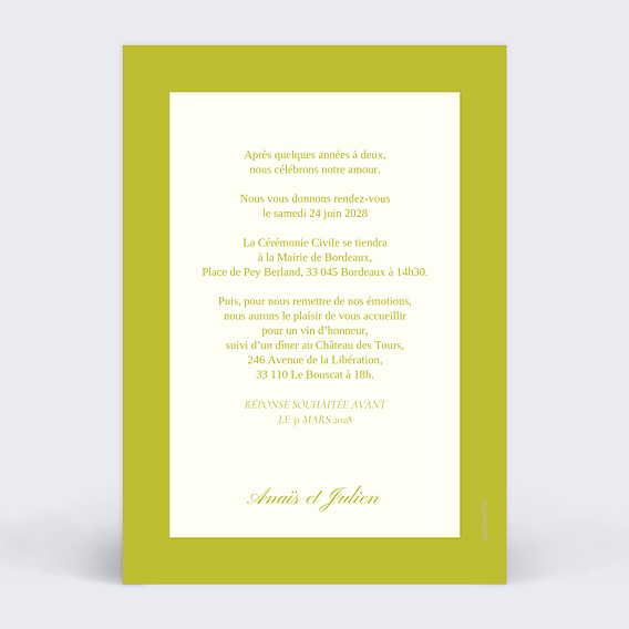 Faire-part Mariage Amour lumineux
