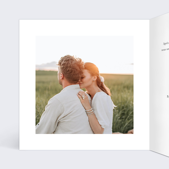 Faire part mariage Aquarelle Végétale Intérieur Gauche