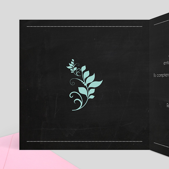 Faire part mariage Faire-part de Mariage Effet ardoise Intérieur Gauche