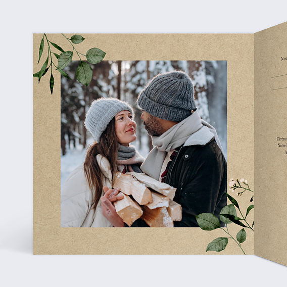 Faire part mariage Automne Chic Intérieur Gauche