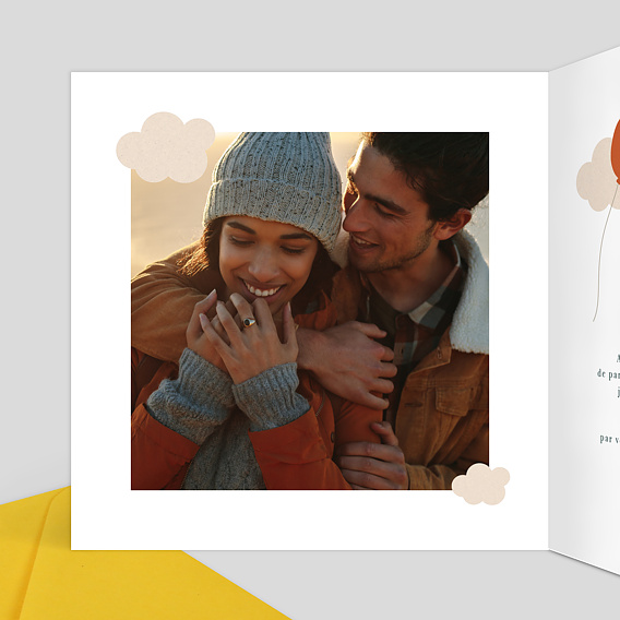 Faire part mariage Ballons Intérieur Gauche