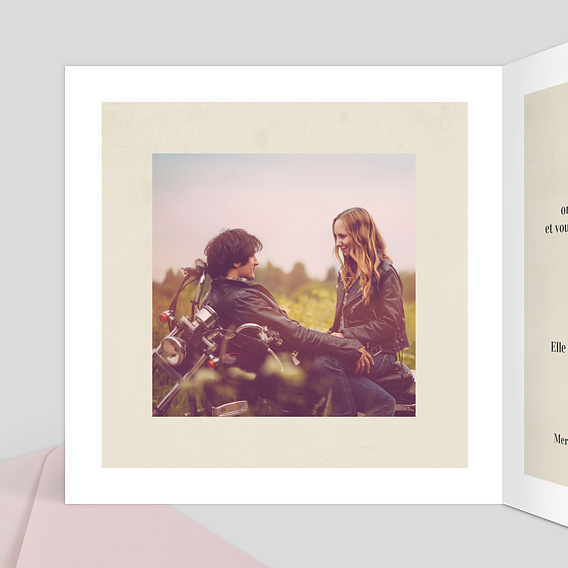 Faire part mariage Born to Ride Together Intérieur Gauche