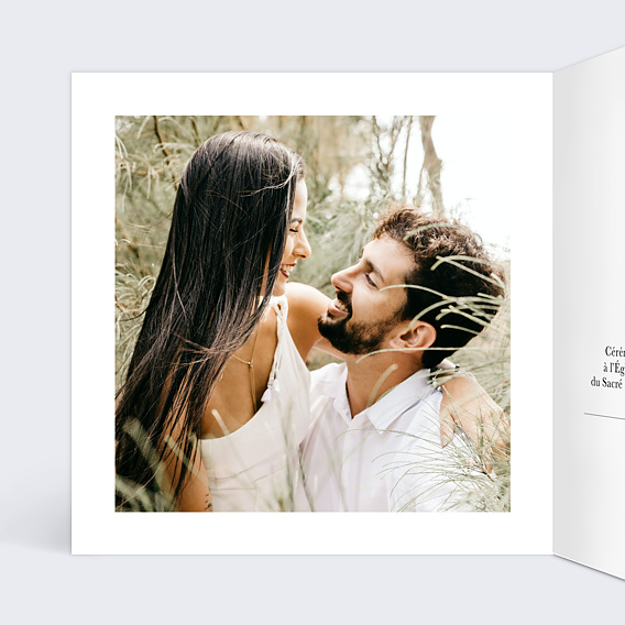 Faire part mariage Bouquet Champêtre Aquarelle Intérieur Gauche