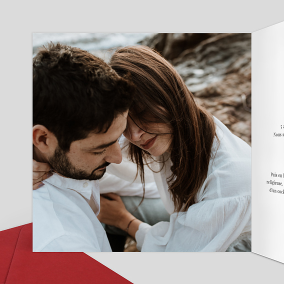 Faire part mariage Calligraphie Oui ! Intérieur Gauche