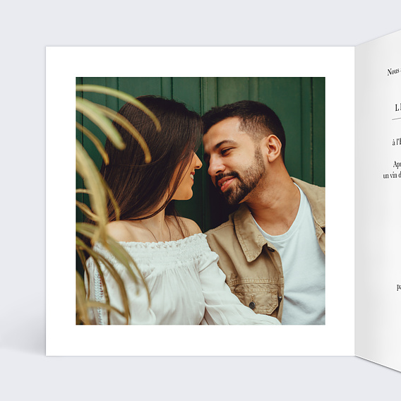 Faire part mariage Couronne Exotique Intérieur Gauche