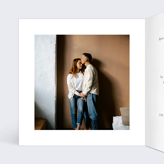 Faire part mariage Couronne jardin sauvage Intérieur Gauche