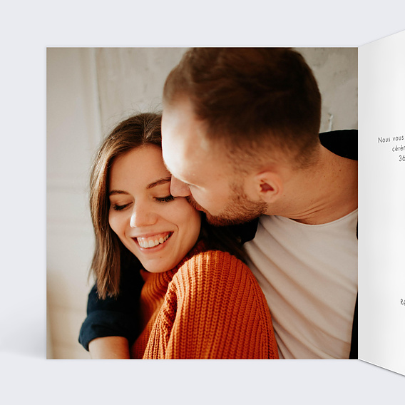 Faire part mariage Couronne Suspendue Intérieur Gauche