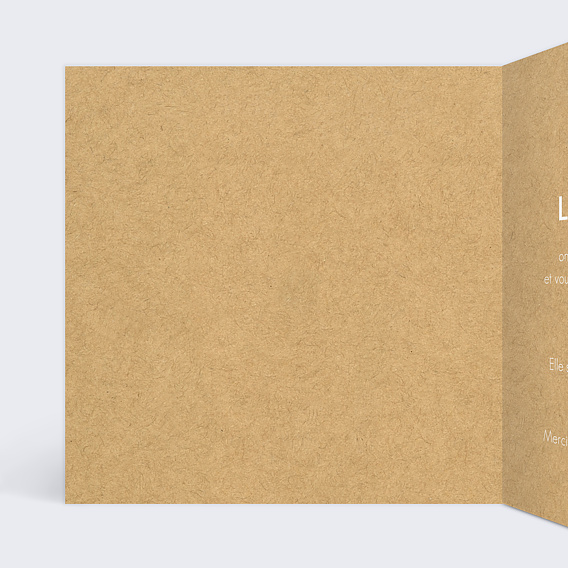 Faire part mariage Craft Épuré Intérieur Gauche