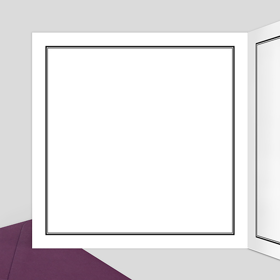 Faire part mariage Cuir Matelassé Noir Intérieur Gauche